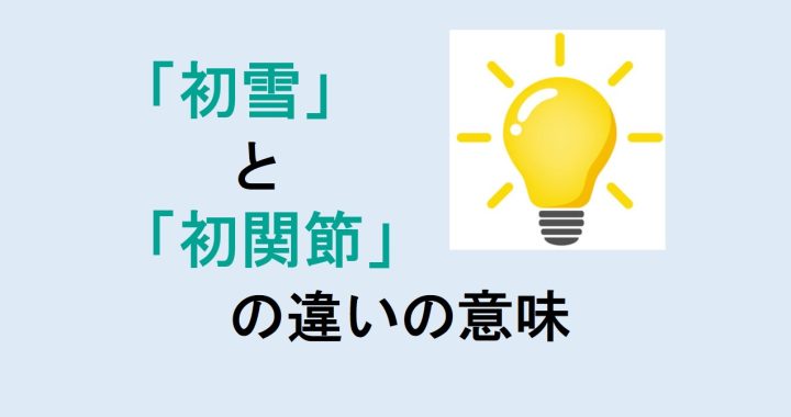 初雪と初関節の違いの意味を分かりやすく解説！