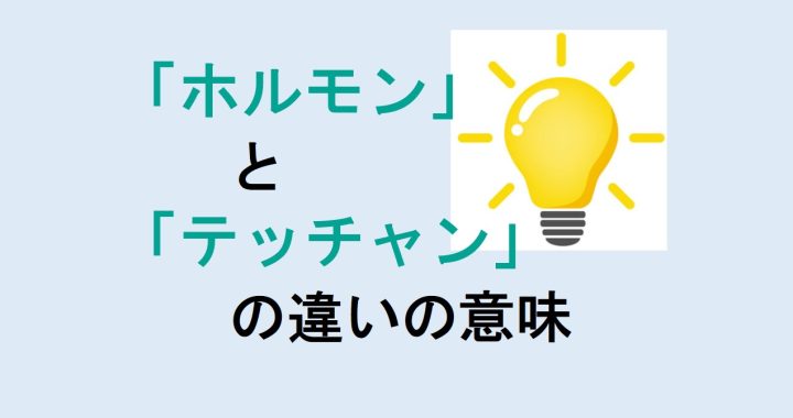 ホルモンとテッチャンの違いの意味を分かりやすく解説！