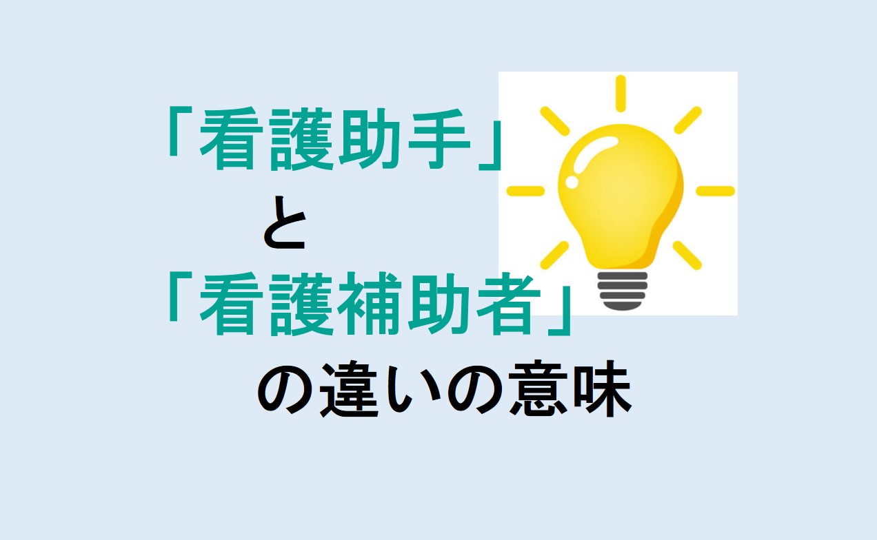 看護助手と看護補助者の違い