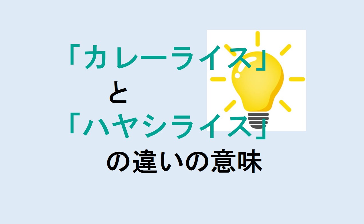 カレーライスとハヤシライスの違い