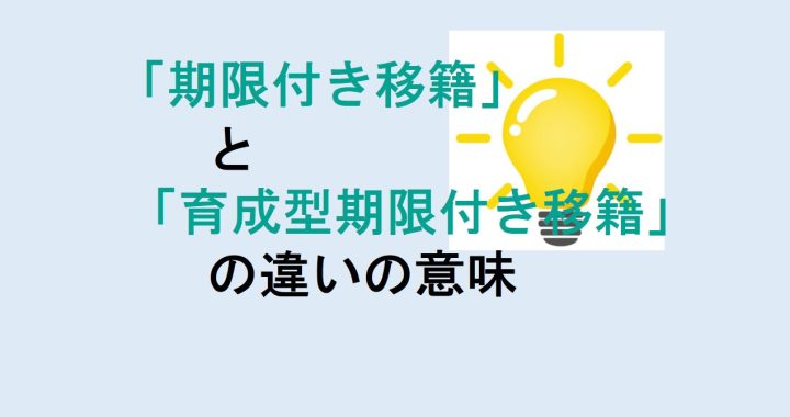 期限付き移籍と育成型期限付き移籍の違いの意味を分かりやすく解説！