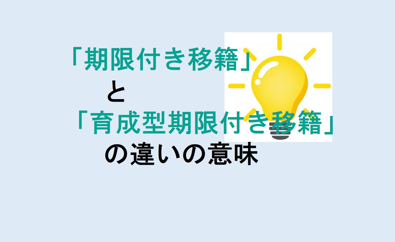 期限付き移籍と育成型期限付き移籍の違い