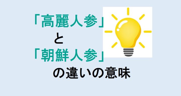 高麗人参と朝鮮人参の違いの意味を分かりやすく解説！