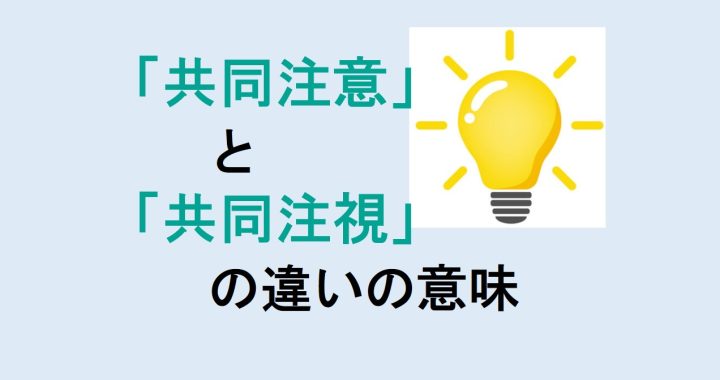 共同注意と共同注視の違いの意味を分かりやすく解説！