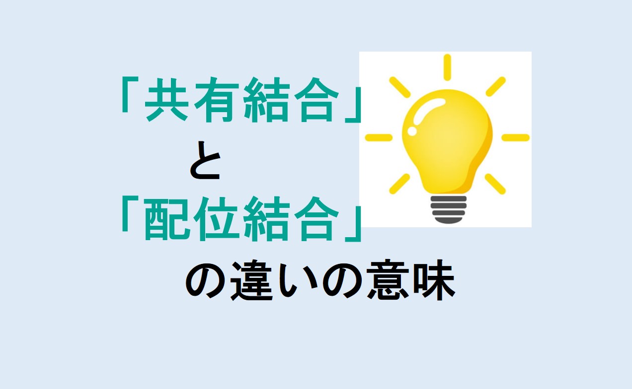 共有結合と配位結合の違い