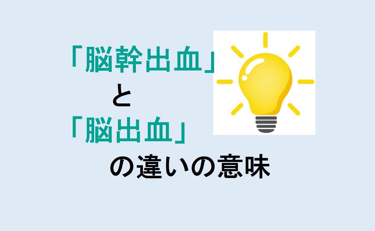 脳幹出血と脳出血の違い