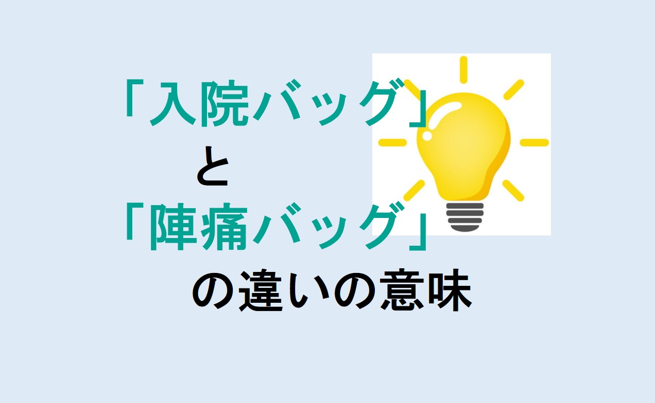 入院バッグと陣痛バッグの違い