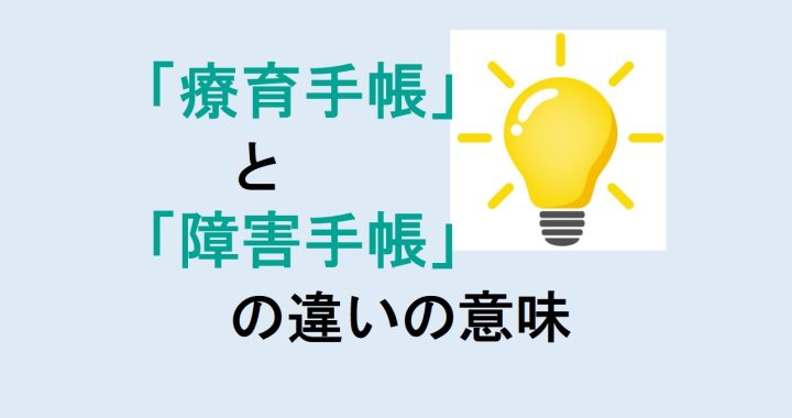 療育手帳と障害手帳の違いの意味を分かりやすく解説！