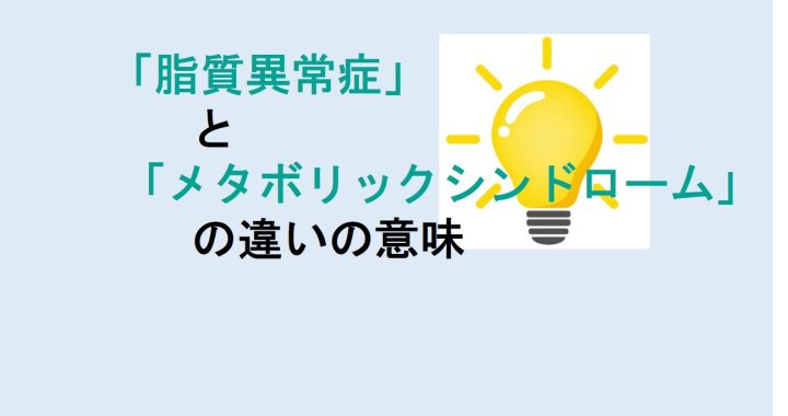 脂質異常症とメタボリックシンドロームの違いの意味を分かりやすく解説！