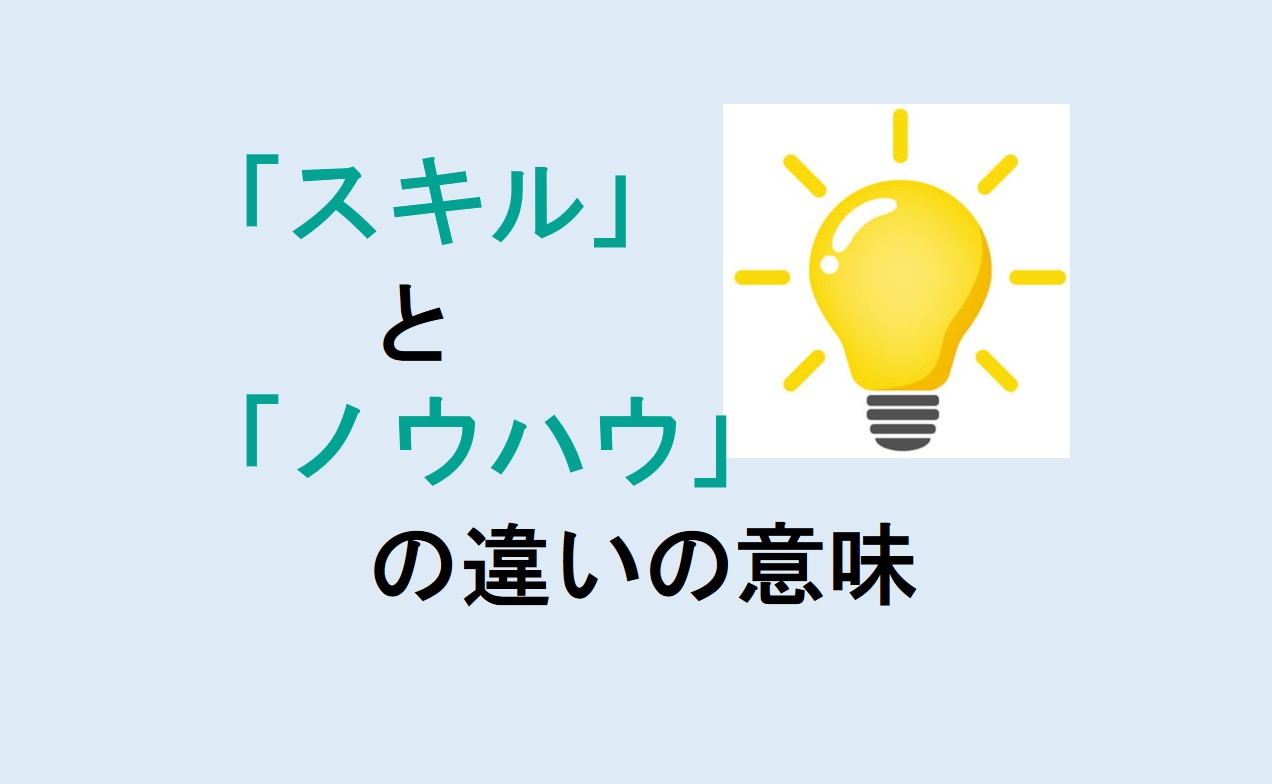 スキルとノウハウの違い