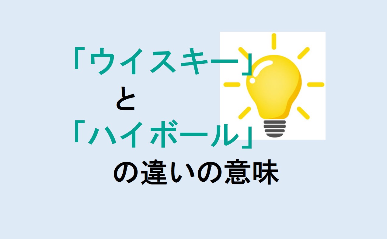 ウイスキーとハイボールの違い