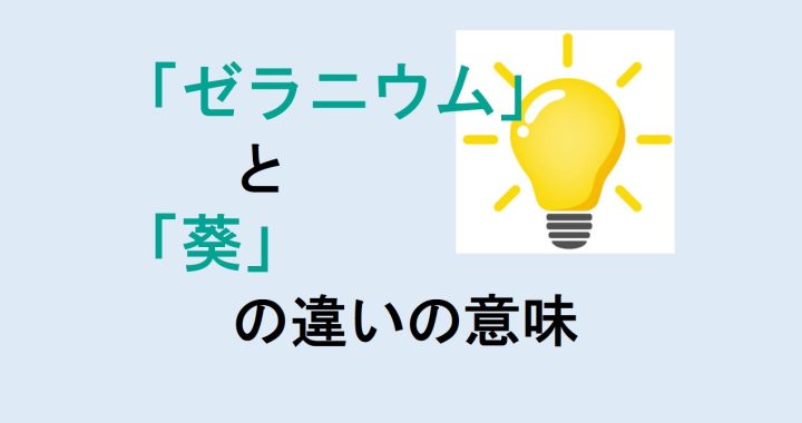 ゼラニウムと葵の違いの意味を分かりやすく解説！