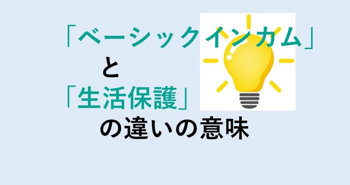 ベーシックインカムと生活保護の違いの意味を分かりやすく解説！