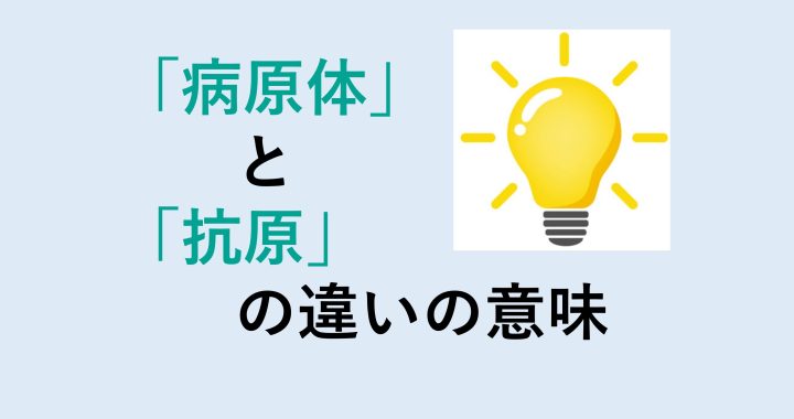 病原体と抗原の違いの意味を分かりやすく解説！