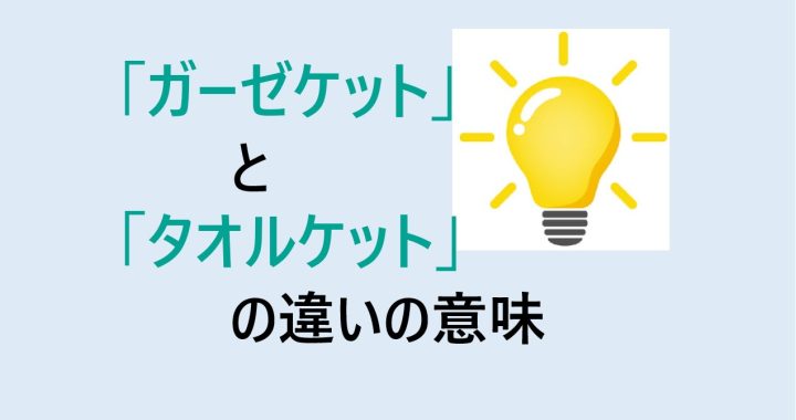 ガーゼケットとタオルケットの違いの意味を分かりやすく解説！