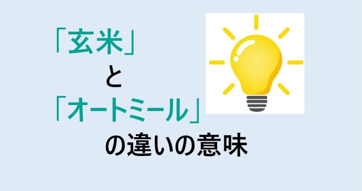 玄米とオートミールの違いの意味を分かりやすく解説！