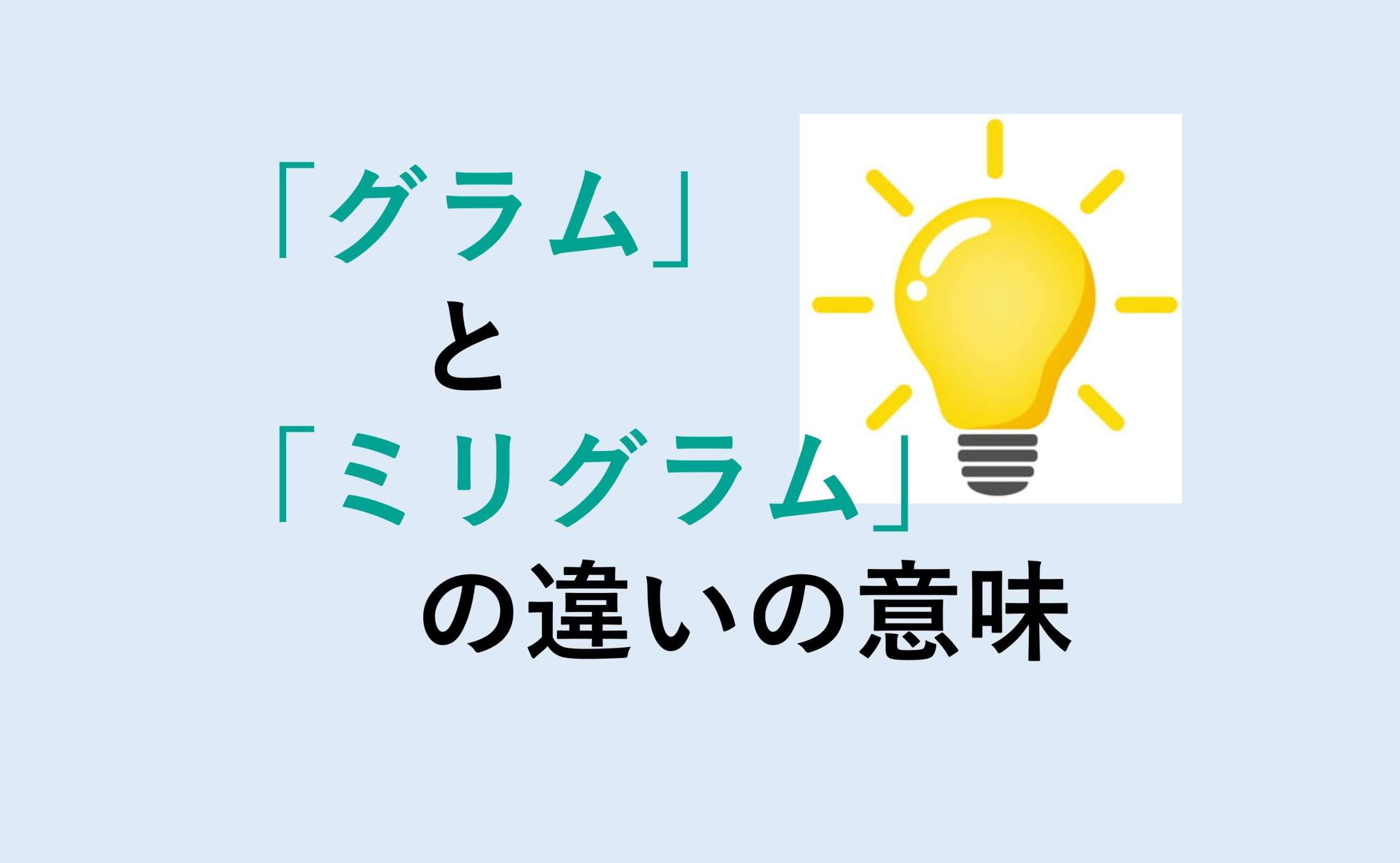 グラムとミリグラムの違い