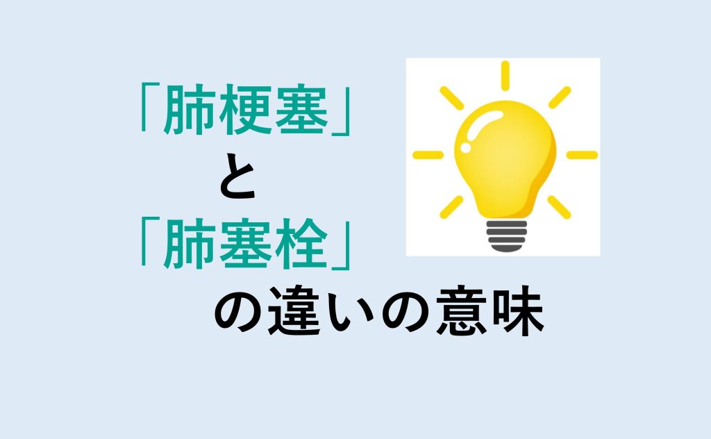 肺梗塞と肺塞栓の違い