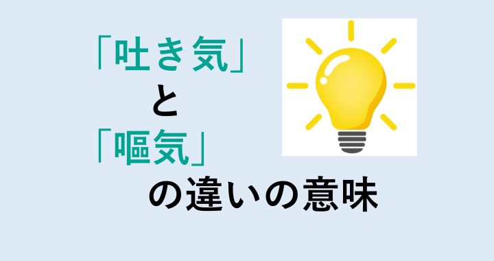 吐き気と嘔気の違いの意味を分かりやすく解説！