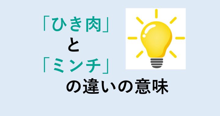 ひき肉とミンチの違いの意味を分かりやすく解説！