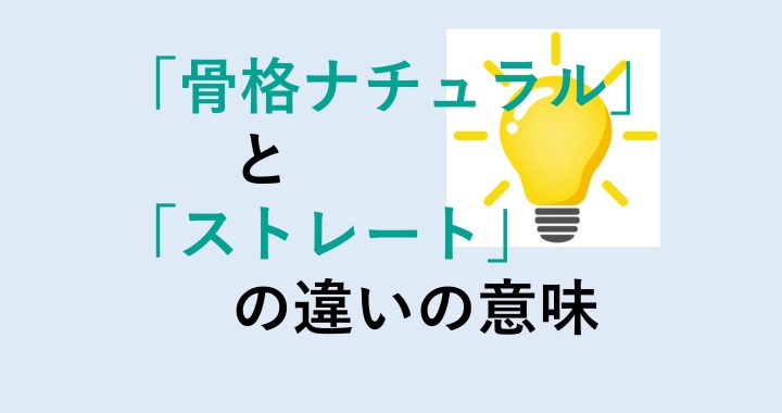 骨格ナチュラルとストレートの違いの意味を分かりやすく解説！