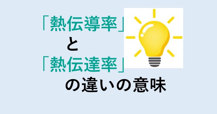 熱伝導率と熱伝達率の違いの意味を分かりやすく解説！