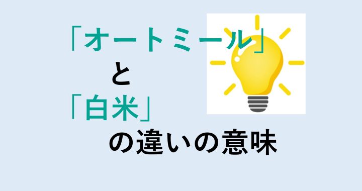 オートミールと白米の違いの意味を分かりやすく解説！