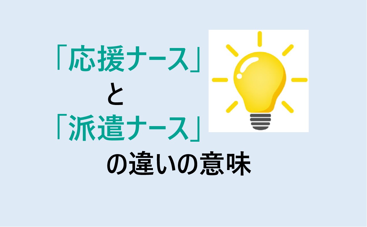 応援ナースと派遣ナースの違い