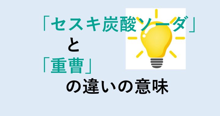 セスキ炭酸ソーダと重曹の違いの意味を分かりやすく解説！