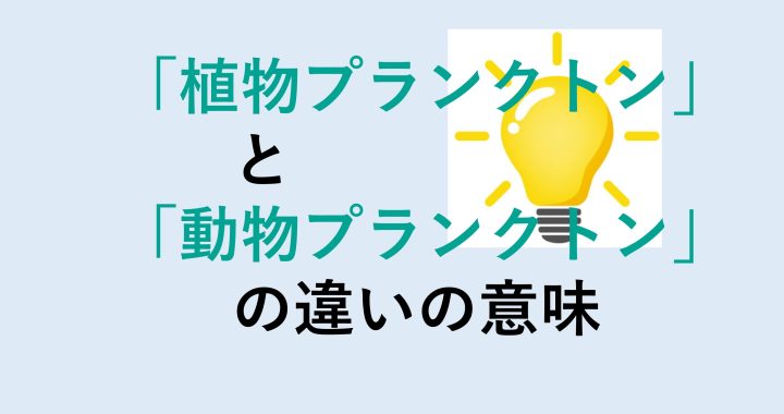 植物プランクトンと動物プランクトンの違いの意味を分かりやすく解説！