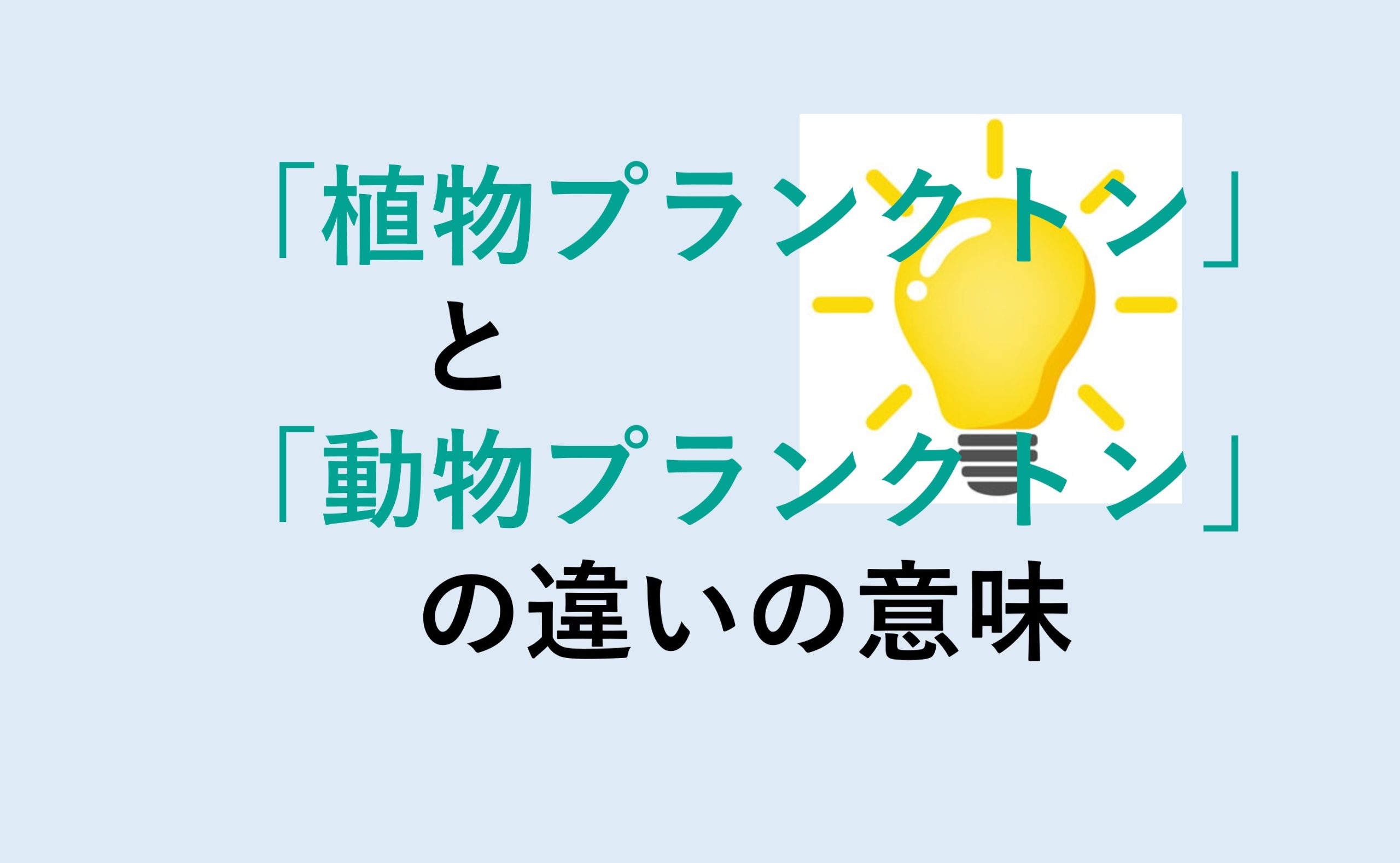 植物プランクトンと動物プランクトンの違い