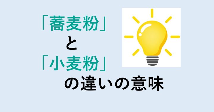 蕎麦粉と小麦粉の違いの意味を分かりやすく解説！