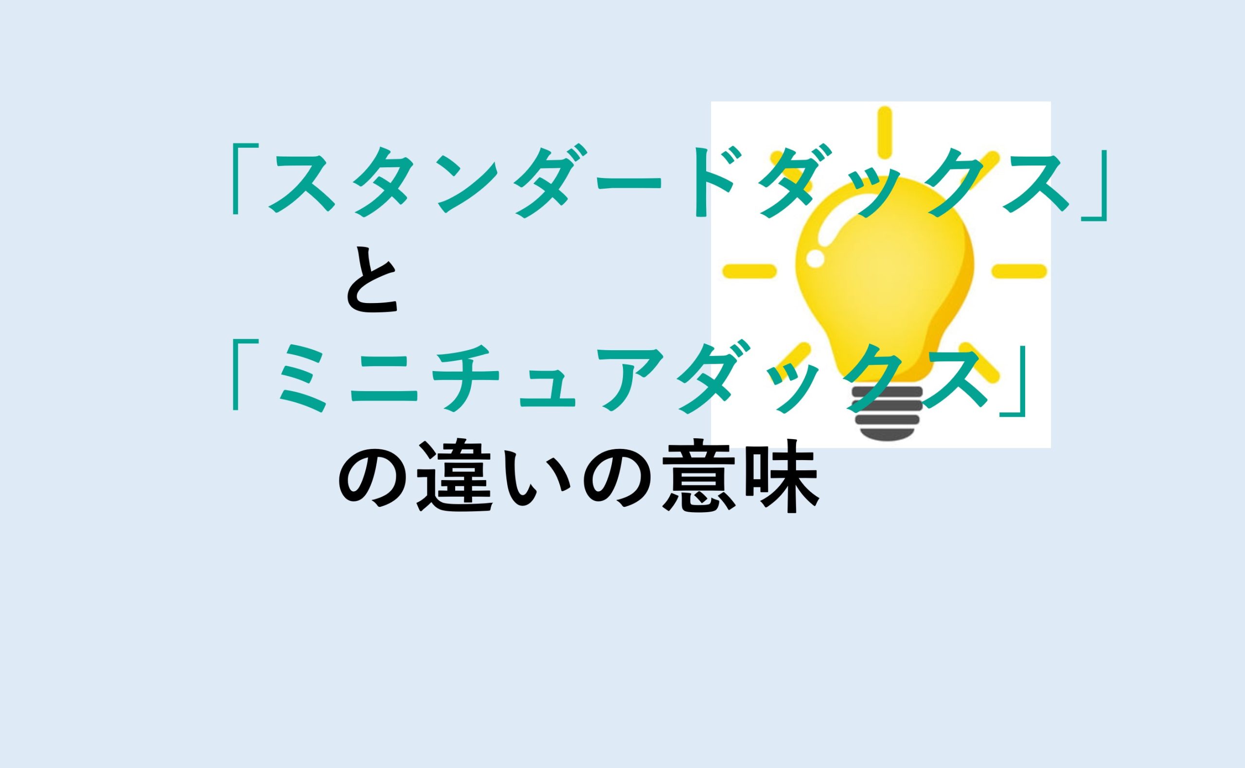 スタンダードダックスとミニチュアダックスの違い