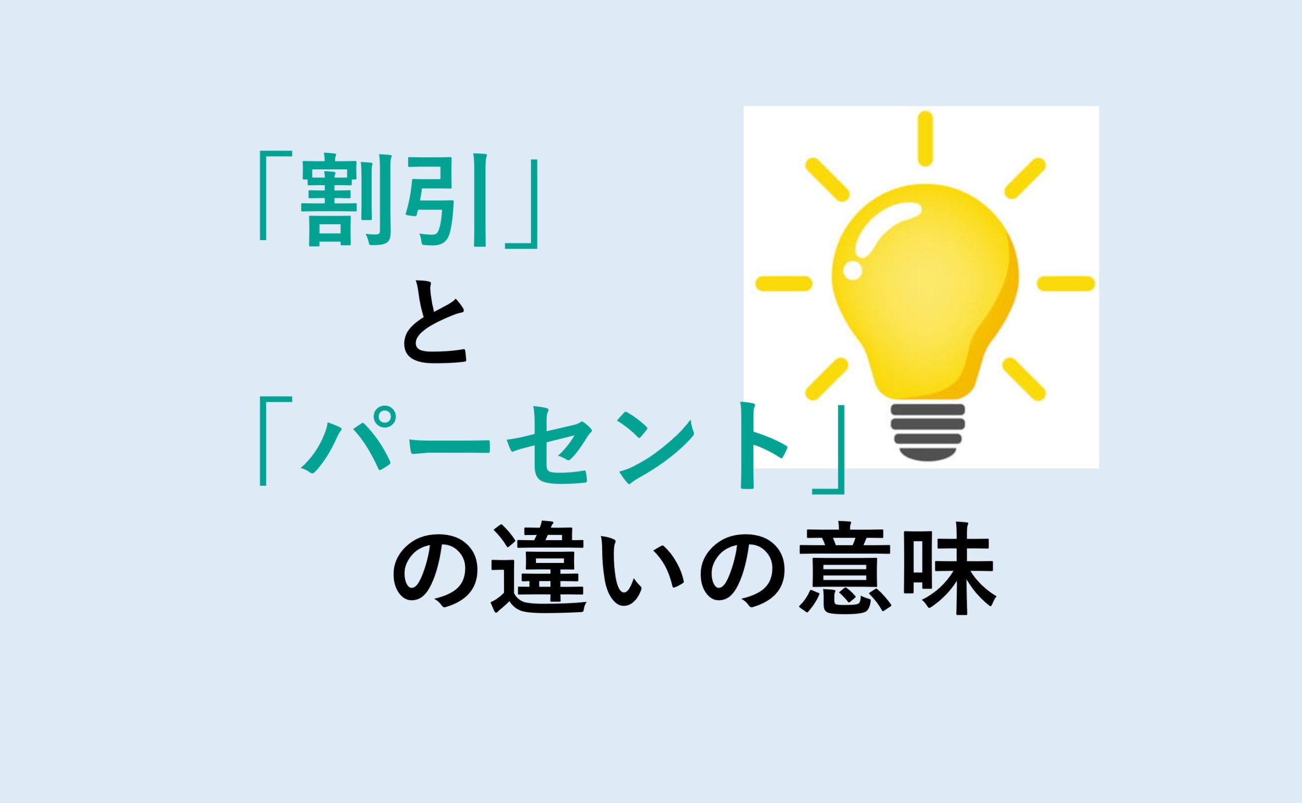 割引とパーセントの違い