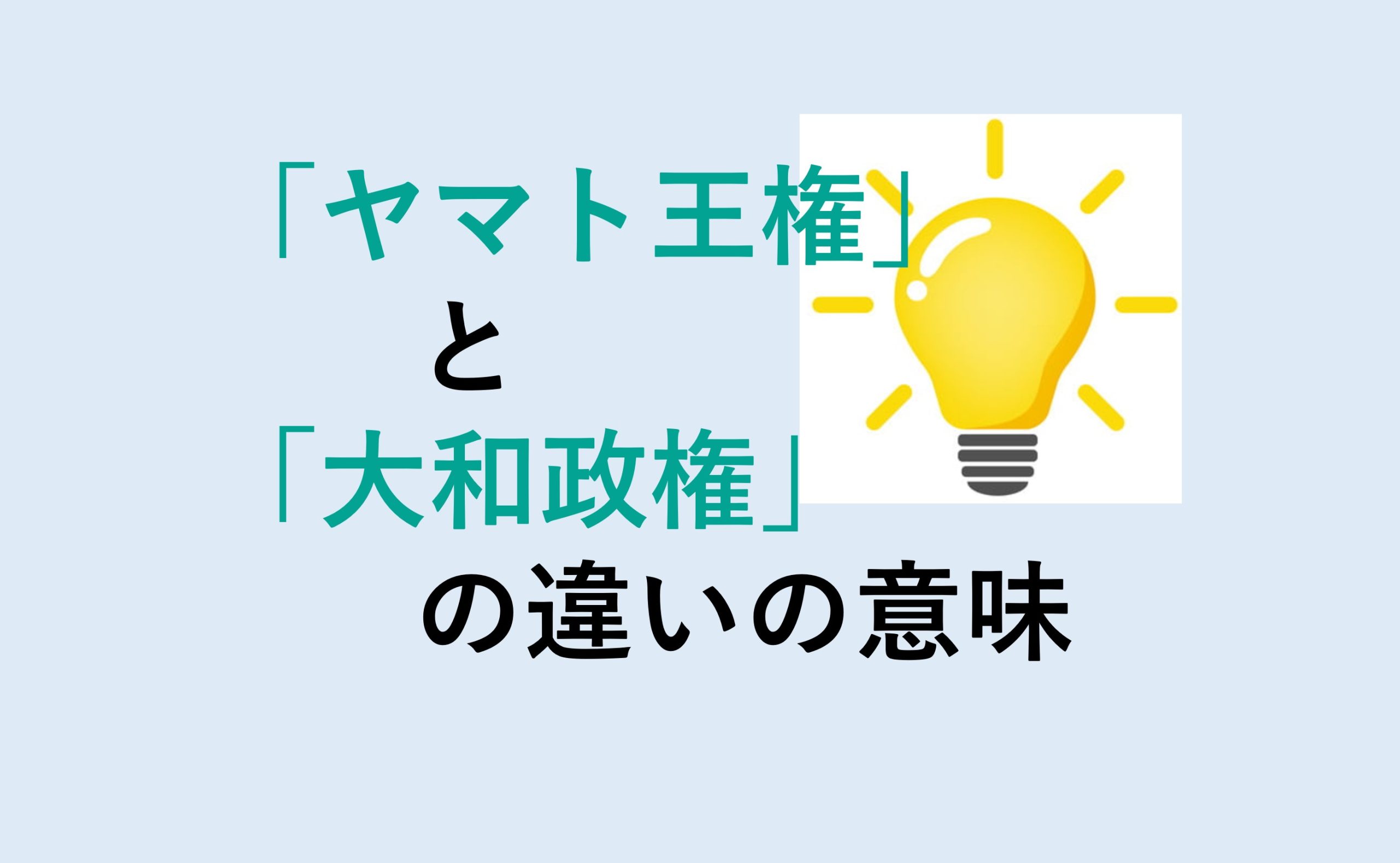 ヤマト王権と大和政権の違い