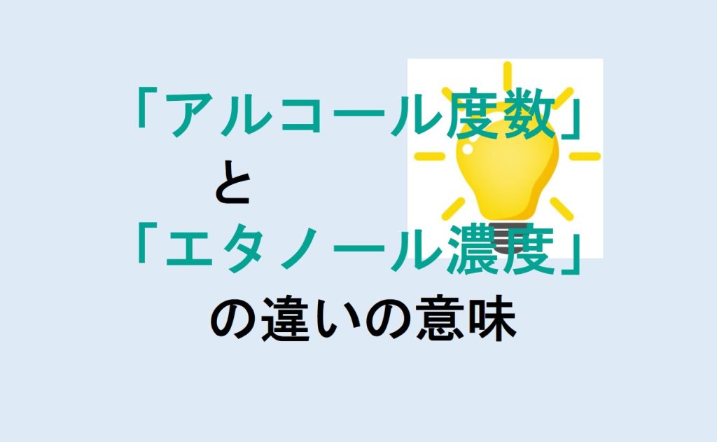 アルコール度数とエタノール濃度の違い