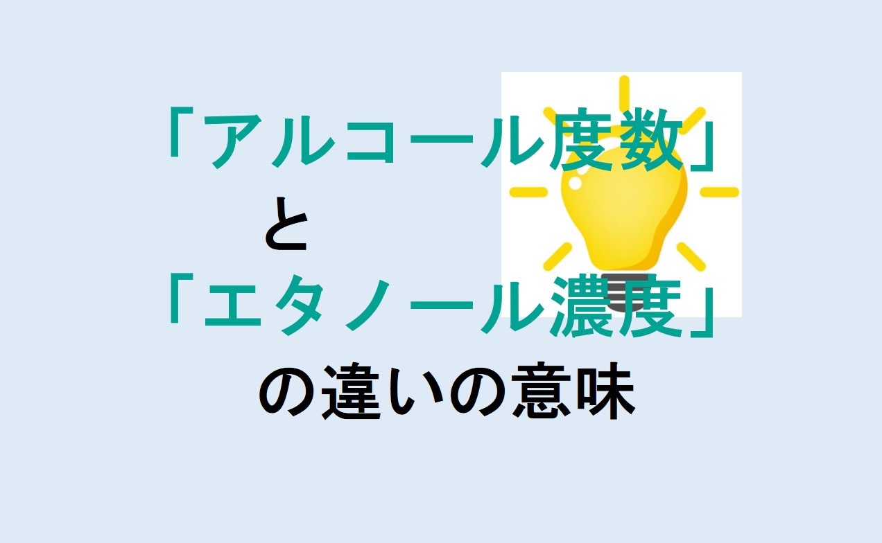 アルコール度数とエタノール濃度の違い