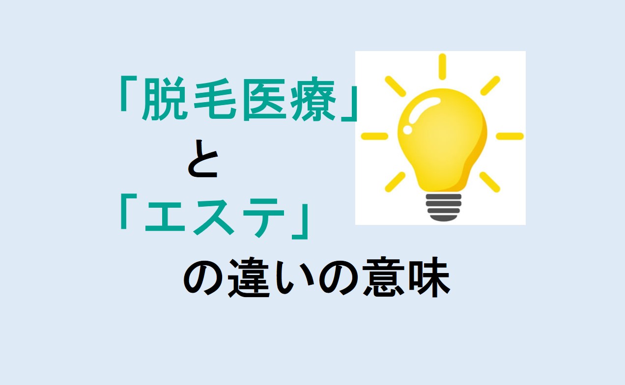 脱毛医療とエステの違い