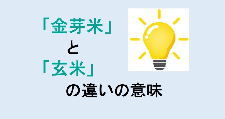 金芽米と玄米の違いの意味を分かりやすく解説！