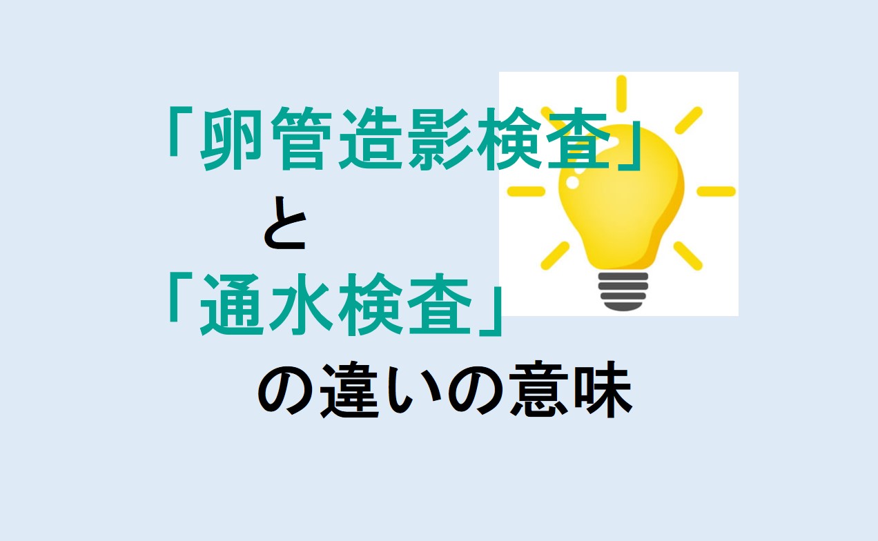 卵管造影検査と通水検査の違い