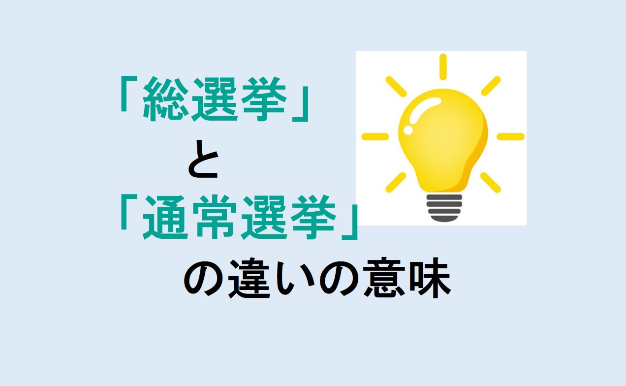 総選挙と通常選挙の違い