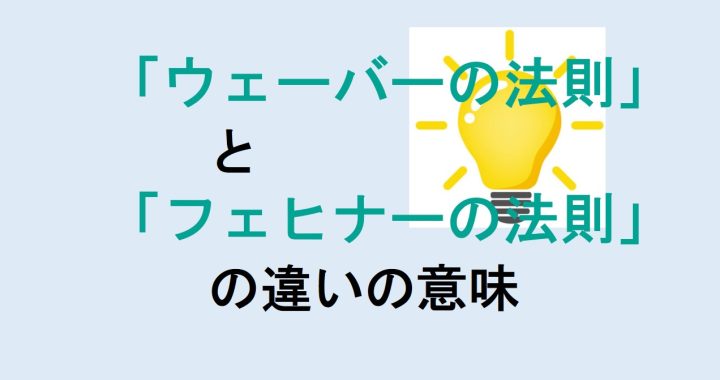 ウェーバーの法則とフェヒナーの法則の違いの意味を分かりやすく解説！