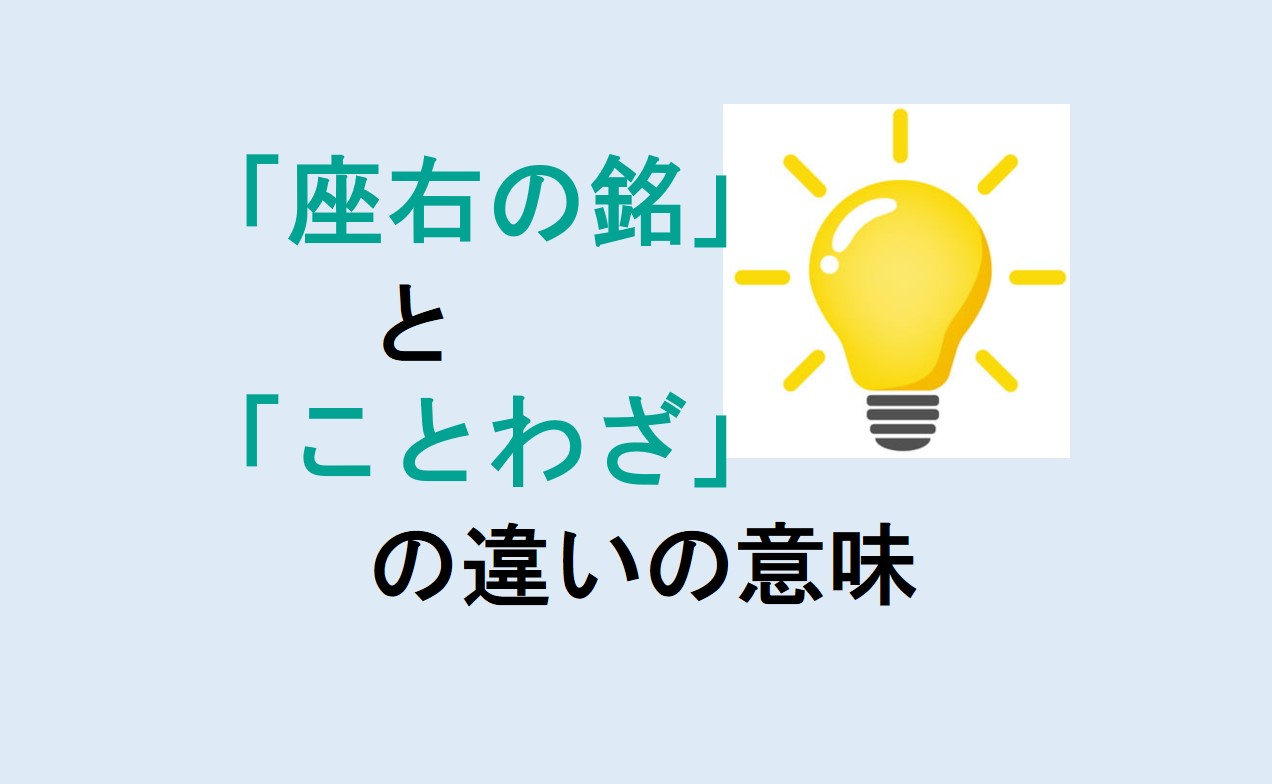 座右の銘とことわざの違い