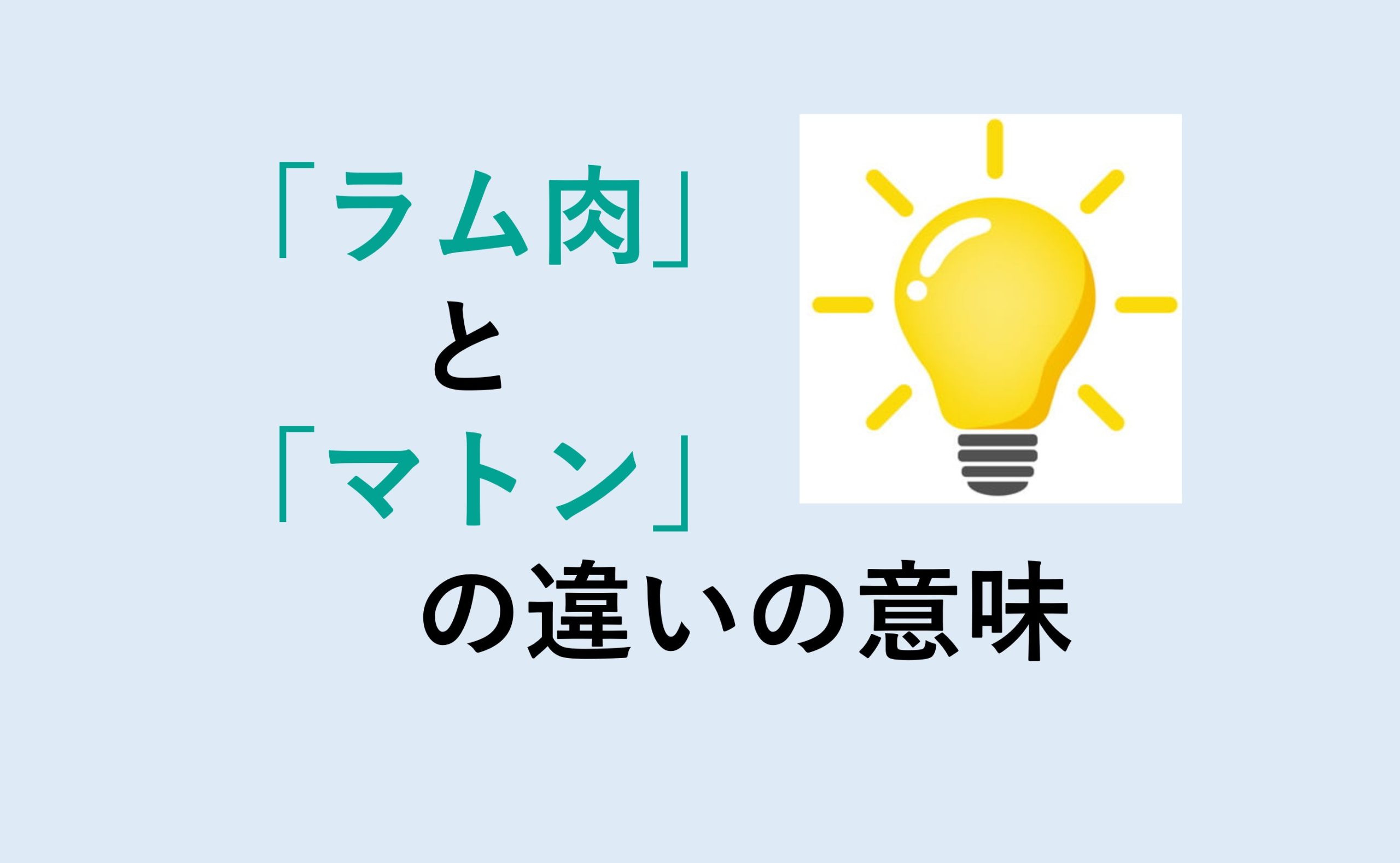 ラム肉とマトンの違い