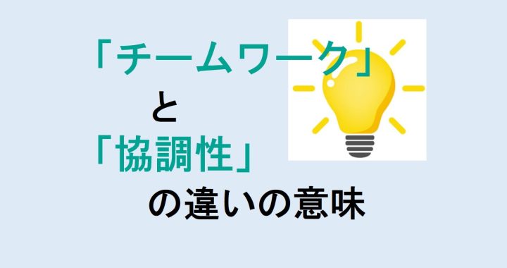 チームワークと協調性の違いの意味を分かりやすく解説！