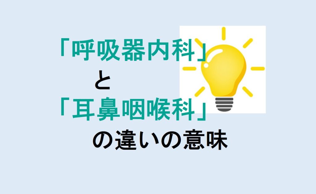 呼吸器内科と耳鼻咽喉科の違い