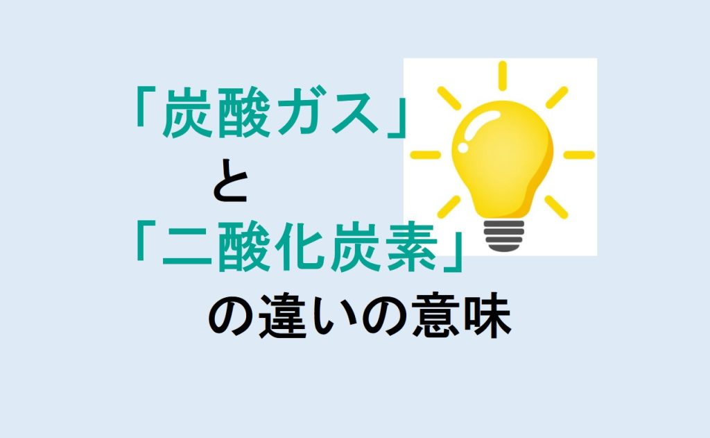 炭酸ガスと二酸化炭素の違い