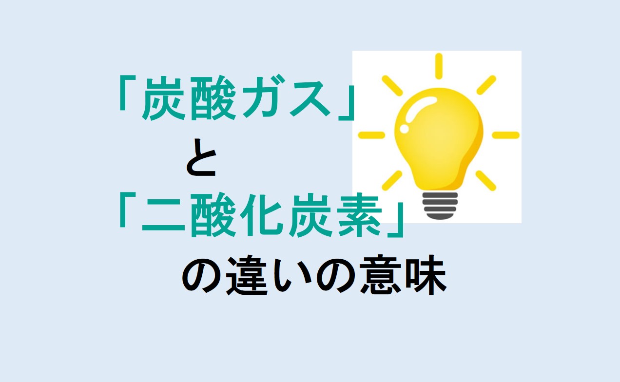 炭酸ガスと二酸化炭素の違い