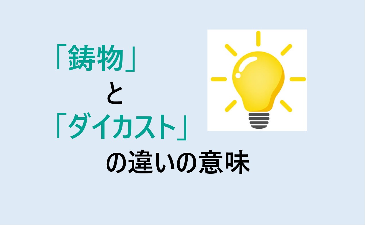 鋳物とダイカストの違い