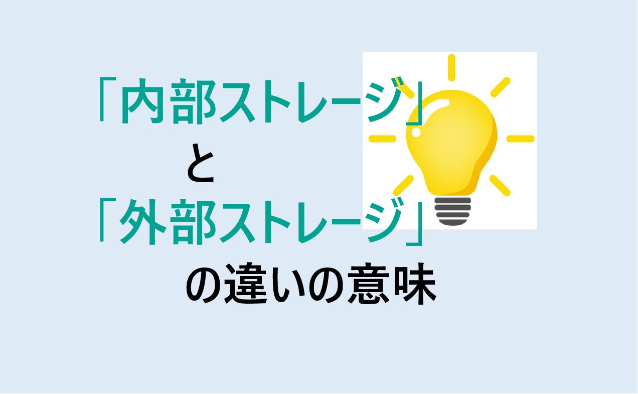 内部ストレージと外部ストレージの違い